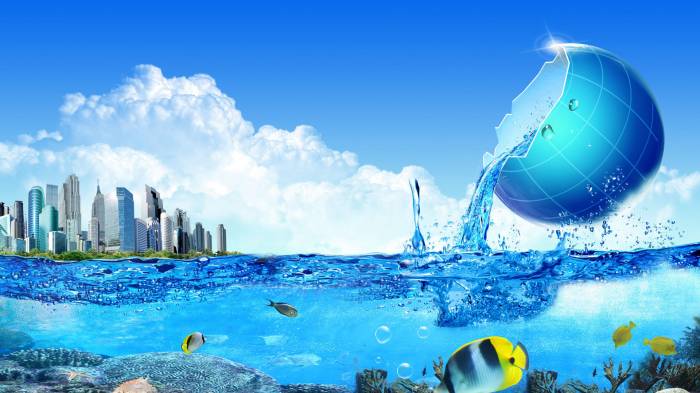 Широкоформатные обои Чистая вода, Новый мир
