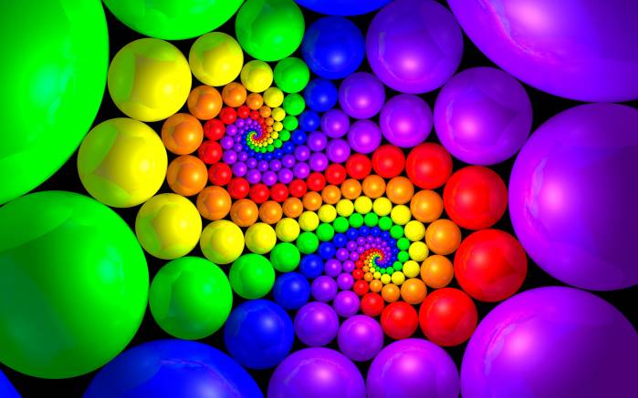 Широкоформатные обои Яркая спираль, Спираль с фантастическим разнообразием цветов