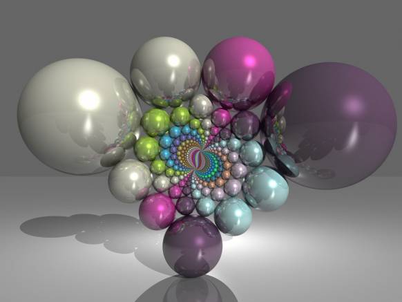 Широкоформатные обои Скульптура из шариков, Разноцветные шарики образуют скульптуру