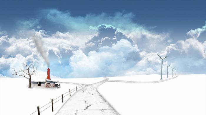 Широкоформатные обои Атомная зима, Белоснежный пейзаж