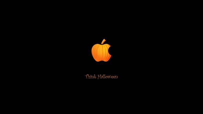 Широкоформатные обои Мысли Хэллоуина, Apple тыква