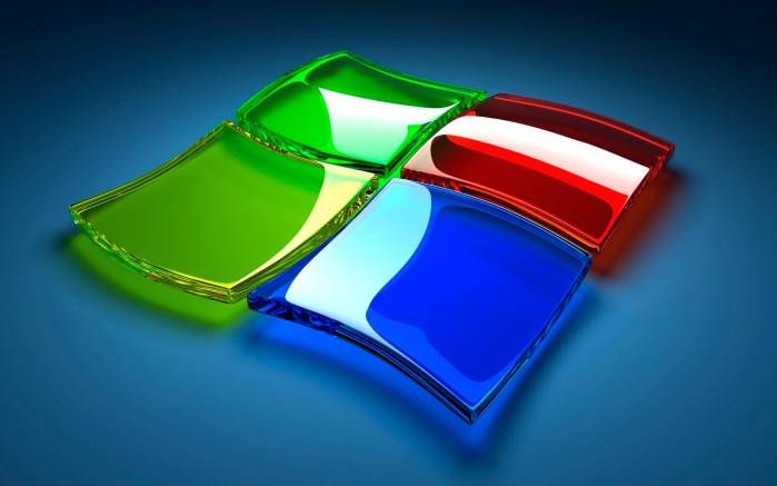 Широкоформатные обои Стеклянный логотип, Логотип Windows