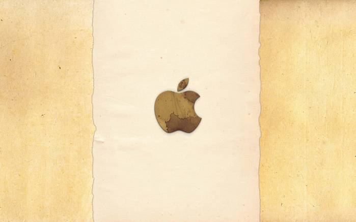 Широкоформатные обои Бумажный логотип Apple, Логотип Эппл на бумаге