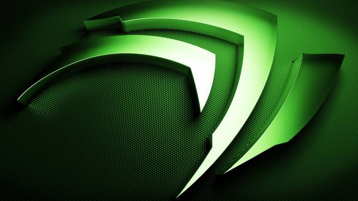 Широкоформатные обои Зеленая nvidia, Выпуклый изумрудный знак