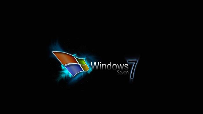 Широкоформатные обои Лучшая windows 7, В синем пламени