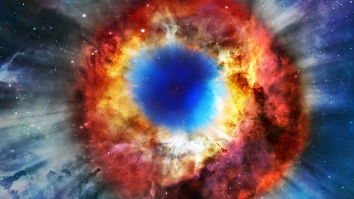 Широкоформатные обои Helix Nebula, Красивая туманность