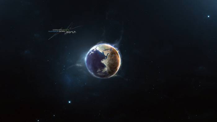Широкоформатные обои Земной шар, Вид из космоса на земной шар