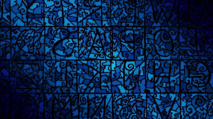 Широкоформатные обои Кружевная надпись, Кружевная надпись в голубых тонах