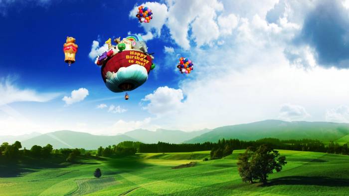 Широкоформатные обои Воздушные шары, Воздушные шары необычных форм