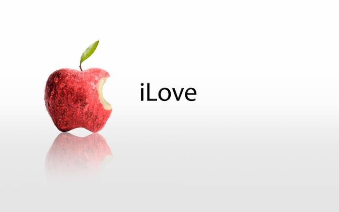 Широкоформатные обои I Love, Яблочная любовь