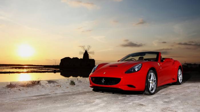 Широкоформатные обои 2009 Ferrari California, Вечерняя поездка