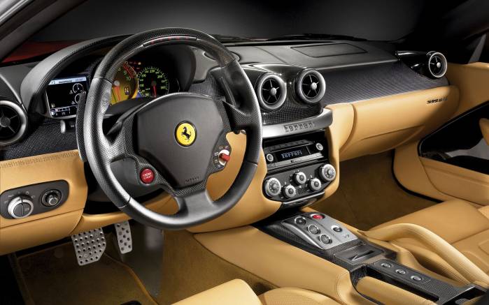 Широкоформатные обои Интерьер Ferrari 599 GTB, Интерьер Феррари 599 (Ferrari 599 GTB)