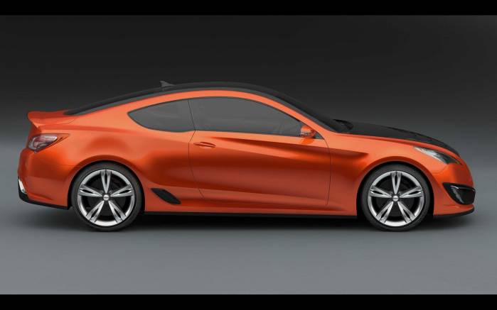 Широкоформатные обои Вид сбоку Hyundai Genesis Coupe Concept, Вид сбоку Концепт Хундай Дженезис Купэ Концепт (Hyundai Genesis Coupe Concept)