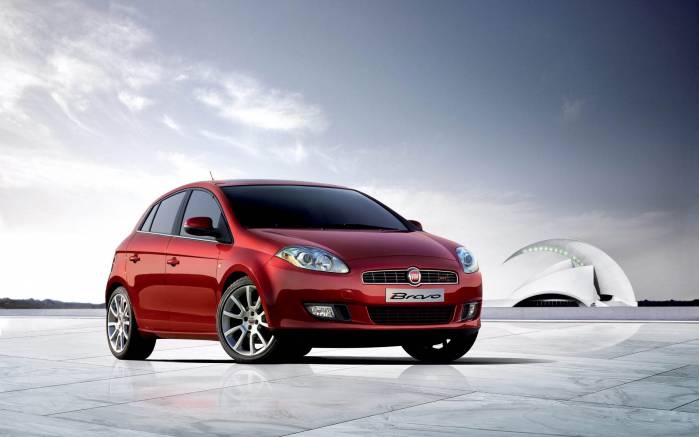 Широкоформатные обои Fiat Bravo, Красный Фиат Браво (Fiat Bravo)