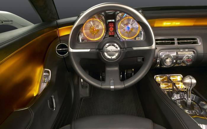 Широкоформатные обои Салон Chevrolet Camaro Concept 2008, Салон Шевроле Камаро (Chevrolet Camaro Concept 2008)
