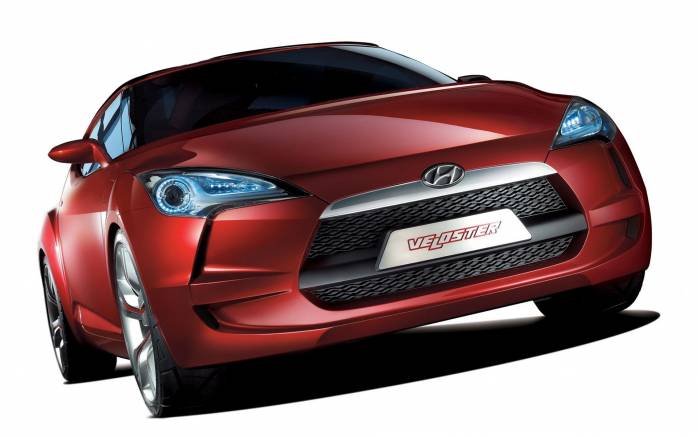 Широкоформатные обои Вид спереди Hyundai Veloster Concept, Вид спереди Хундай Велостер Концепт (Hyundai Veloster Concept)