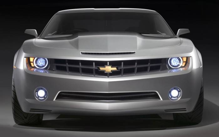 Широкоформатные обои Концепт Chevrolet Camaro 2008, Вид спереди Шевроле Камаро (Chevrolet Camaro Concept 2008)