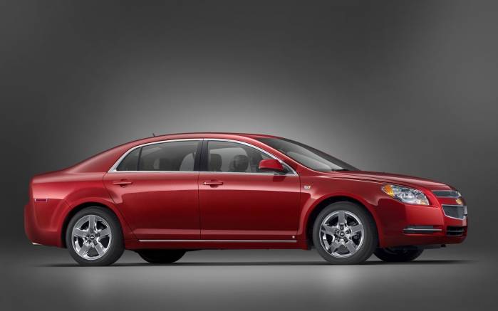 Широкоформатные обои Вид сбоку Chevrolet Malibu 2008, Вид сбоку Шевроле Малибу (Chevrolet Malibu 2008)