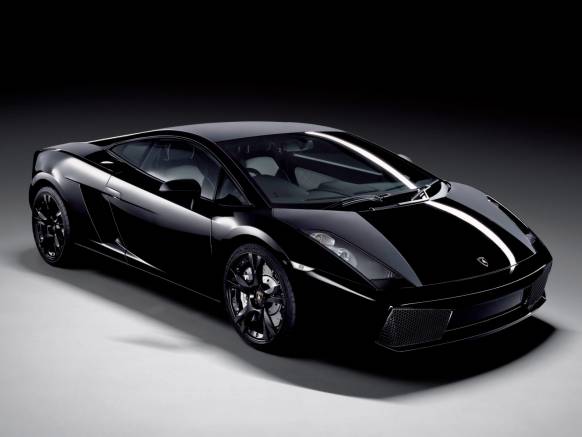 Широкоформатные обои Черный Lamborghini Gallardo, Черный Ламборджини Галлардо (Black Lamborghini Gallardo )