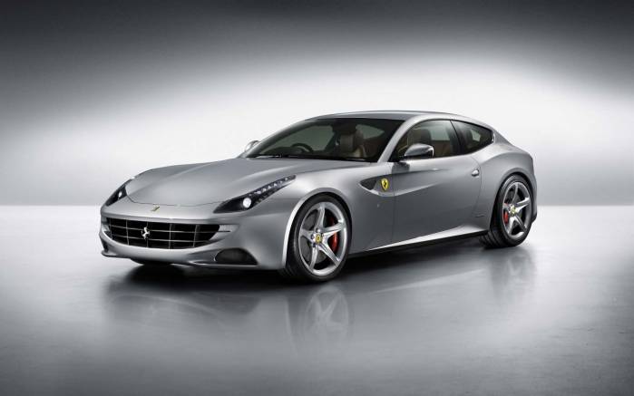Широкоформатные обои Серебристый Феррари, Серый Феррари (Ferrari FF)