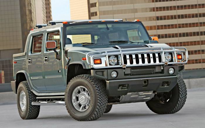 Широкоформатные обои Hummer H2, Серый Хаммер (Hummer H2)