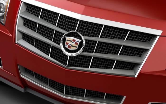 Широкоформатные обои Логотип Cadillac CTS 2008 air grid, Логотип Кадиллак (Cadillac CTS 2008 air grid)