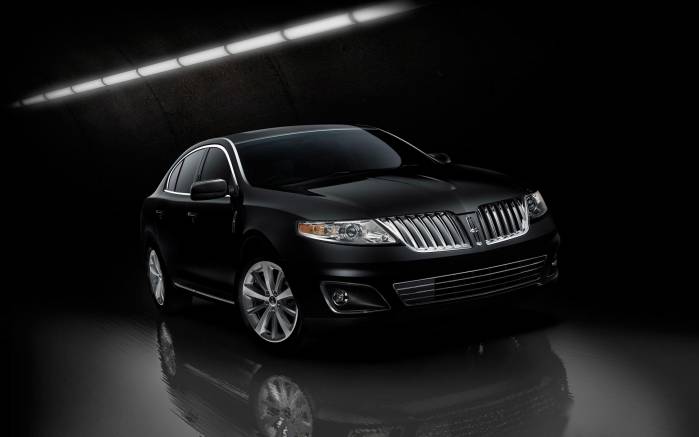 Широкоформатные обои Черный Lincoln MKS 2009, Линкольн (Lincoln MKS 2009)