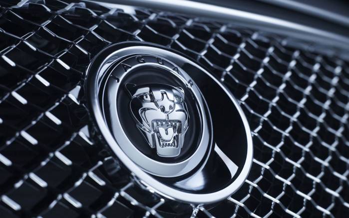 Широкоформатные обои Логотип Jaguar XF 2009, Логотип Ягуар (Jaguar XF 2009)