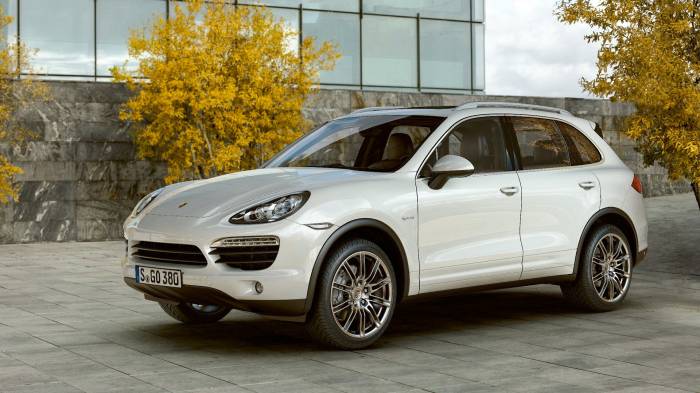 Широкоформатные обои Porsche Cayenne S Hybrid, Белый Porsche Cayenne