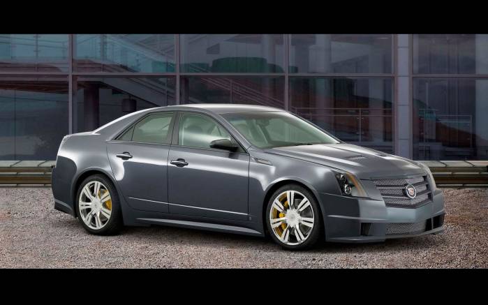 Широкоформатные обои Вид сбоку Cadillac CTS 2009, Вид сбоку Кадиллак (Cadillac CTS 2009)