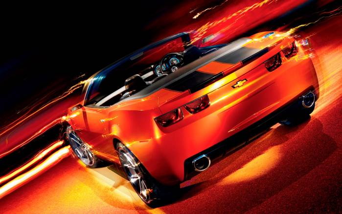 Широкоформатные обои Camaro Convertible, Камаро Конвертибл вид сзади (Camaro Convertible)