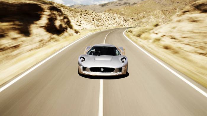 Широкоформатные обои Jaguar c x75, Jaguar c x75 на большой скорости