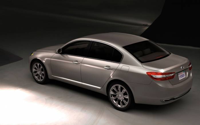 Широкоформатные обои Вид сверху Hyundai Genesis Concept, Вид сверху Хундай Дженезис Концепт (Hyundai Genesis Concept)