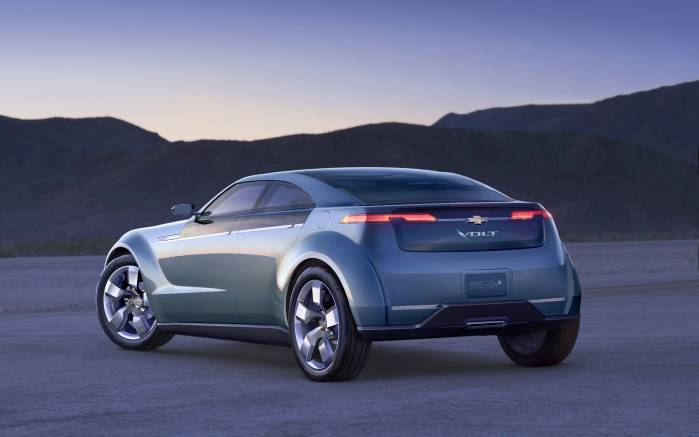 Широкоформатные обои Вид сзади Chevrolet Volt Concept, Вид сзади Шевроле Вольт (Chevrolet Volt Concept)