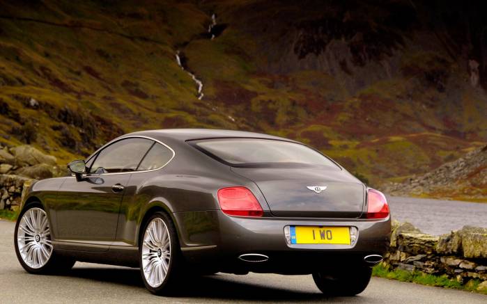 Широкоформатные обои Вид сзади Bentley Continental GT Speed, Вид сзади Бентли Континенталь (Bentley Continental GT Speed)