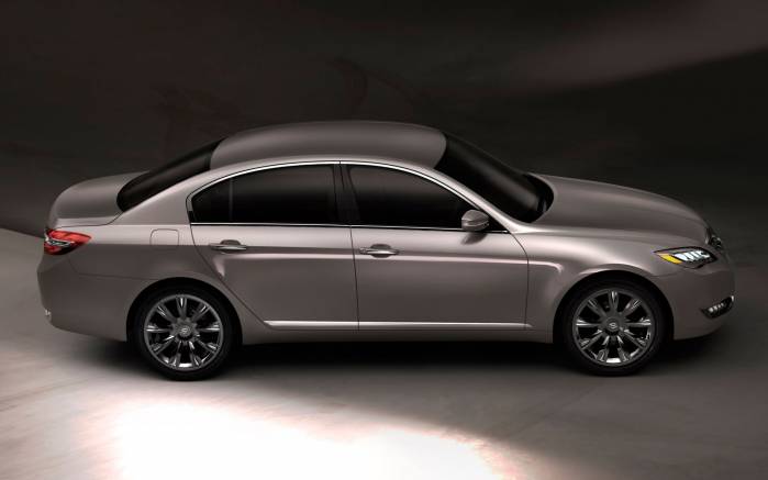 Широкоформатные обои Вид сбоку Hyundai Genesis Concept, Вид сбоку Хундай Дженезис Концепт (Hyundai Genesis Concept)