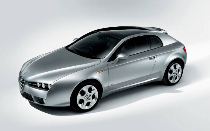 Широкоформатные обои Alfa Romeo Brera под углом, Альфа Ромео Бреро вид сбоку (Alfa Romeo Brera)