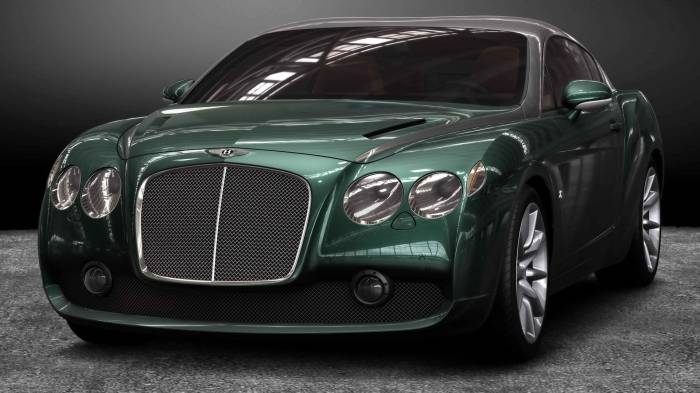 Широкоформатные обои Bentley GTZ Zagato, Изумрудный bentley