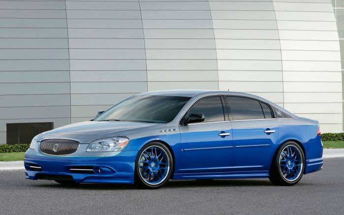 Широкоформатные обои Синий Buick Lucerne, Синий Бьюик Люцерн (Buick Lucerne)