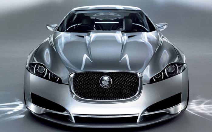 Широкоформатные обои Вид спереди Jaguar C XF Concept, Вид спереди Ягуар концепт (Jaguar C XF Concept)