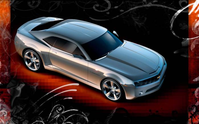 Широкоформатные обои Camaro вид сверху, Камаро концепт вид сверху (Camaro Concept)
