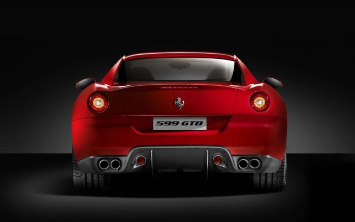 Широкоформатные обои Вид сзади Ferrari 599, Вид сзади Феррари 599 (Ferrari 599 GTB)