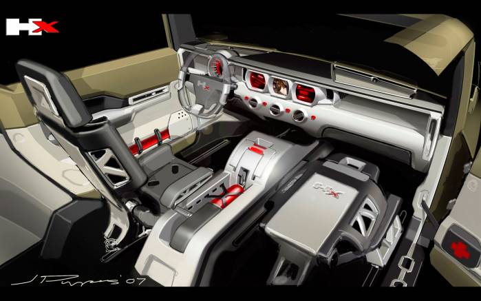 Широкоформатные обои Салон Hummer HX Concept 2008, Салон Хаммер Концепт (Hummer HX Concept 2008)
