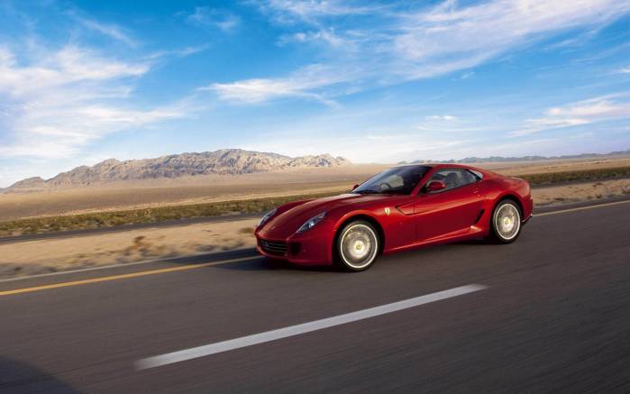 Широкоформатные обои В пустыне Ferrari 599 GTB, В пустыне Феррари 599 (Ferrari 599 GTB)