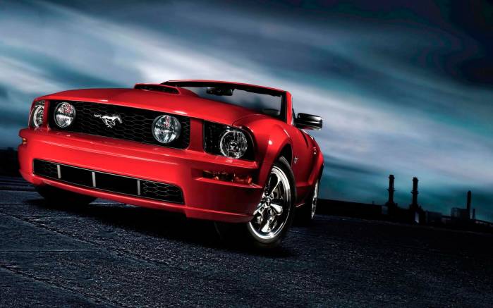 Широкоформатные обои Вид спереди Ford Mustang 2009, Вид спереди Форд Мустанг (Ford Mustang 2009)