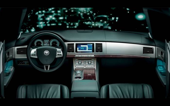 Широкоформатные обои Интерьер Jaguar XF 2009, Интерьер Ягуар (Jaguar XF 2009)