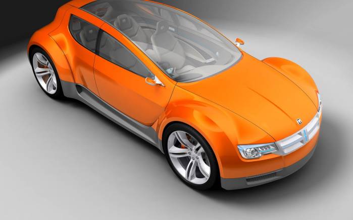 Широкоформатные обои Под углом Dodge Zeo Concept, Вид спереди Додж Зео Концепт (Dodge Zeo Concept)