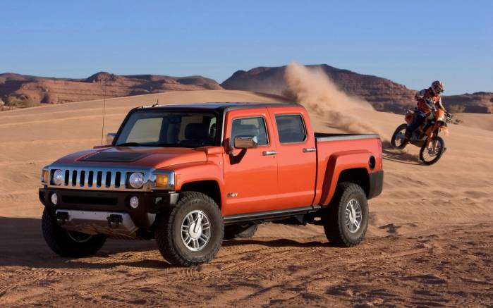 Широкоформатные обои В дюнах Hummer H3T, В дюнах Хаммер (Hummer H3T)
