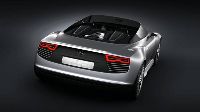 Широкоформатные обои Бампер Audi E-Tron Spyder Rear, Задний бампер Audi E-Tron Spyder Rear