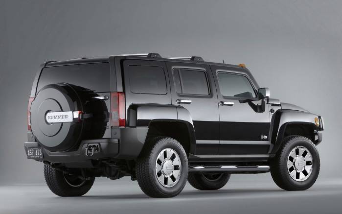 Широкоформатные обои Под углом Hummer H3, Под углом Хаммер (Hummer H3)